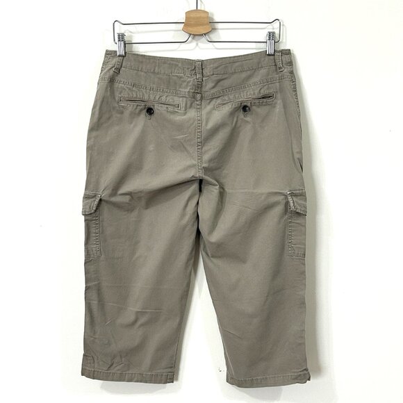 SONOMA LIFE + STYLE Capri Pants 8 Beige Khaki Modern Fit Cargo Cotton Stretch - Picture 2 of 15